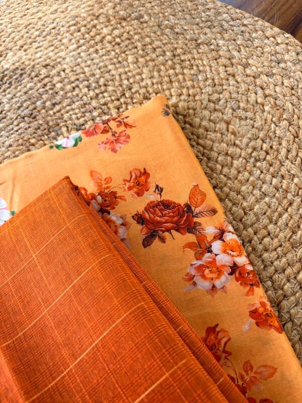 PRINTED CHANDERI SILK COTTON TOP AND DUPATTA - Image 2