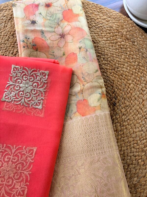 BELNDED KOTA TOP WITH ORGANZA DUPATTA - Image 3