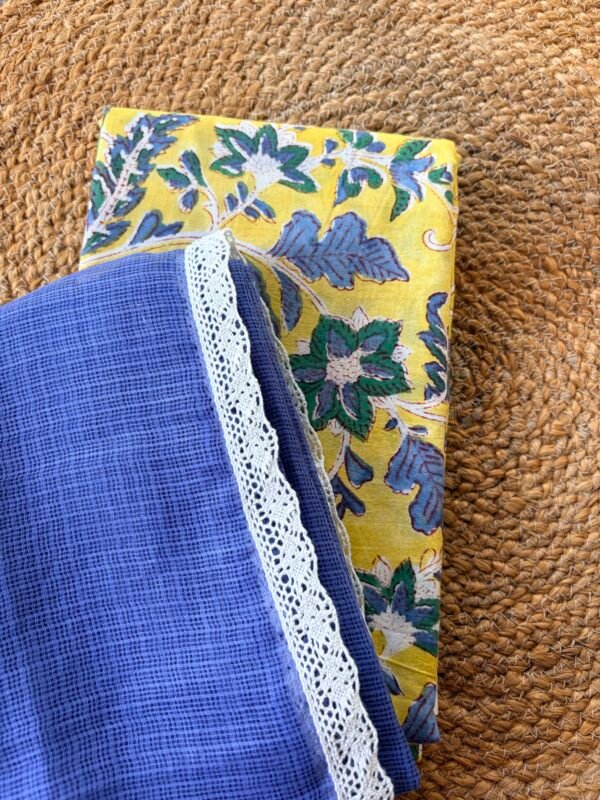 HANDBLOCK PRINTED TOP AND KOTA COTTON DUPATTA - Image 2