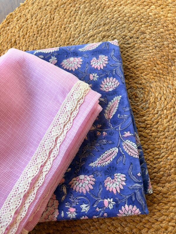 HANDBLOCK PRINTED TOP AND KOTA COTTON DUPATTA - Image 2