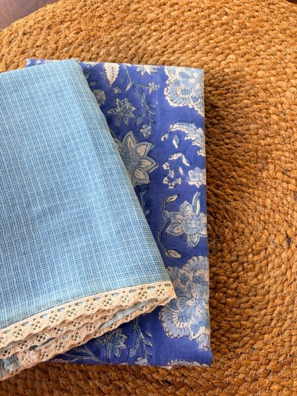 HANDBLOCK PRINTED TOP AND KOTA COTTON DUPATTA - Image 6