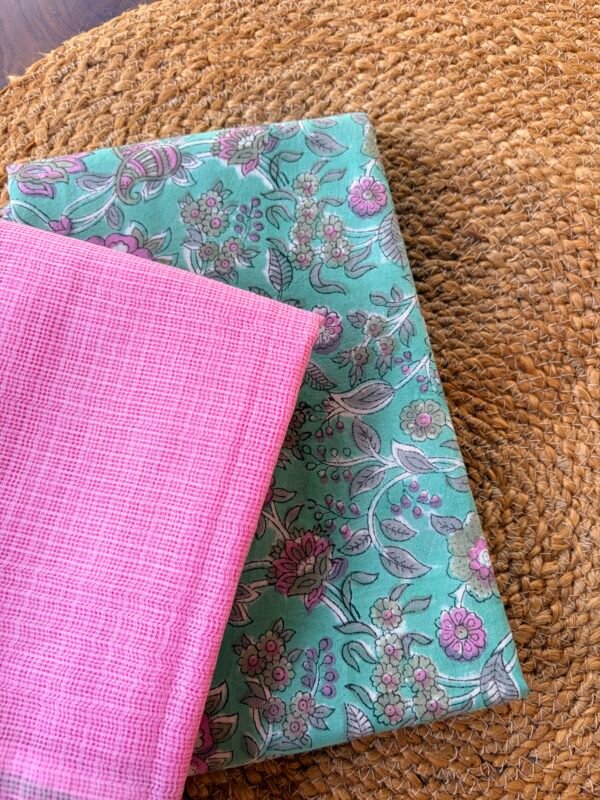 HANDBLOCK PRINTED TOP AND KOTA COTTON DUPATTA - Image 5