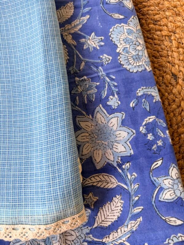 HANDBLOCK PRINTED TOP AND KOTA COTTON DUPATTA - Image 5