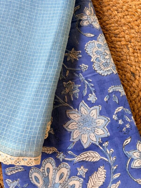 HANDBLOCK PRINTED TOP AND KOTA COTTON DUPATTA - Image 3