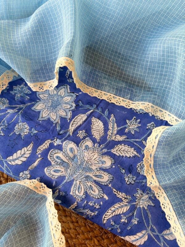 HANDBLOCK PRINTED TOP AND KOTA COTTON DUPATTA - Image 4