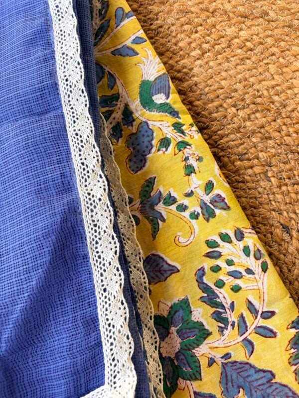 HANDBLOCK PRINTED TOP AND KOTA COTTON DUPATTA - Image 3