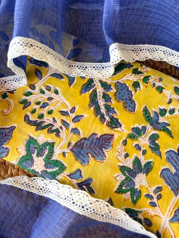 HANDBLOCK PRINTED TOP AND KOTA COTTON DUPATTA - Image 7