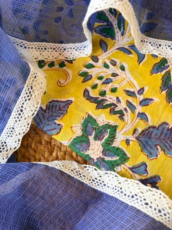 HANDBLOCK PRINTED TOP AND KOTA COTTON DUPATTA - Image 5