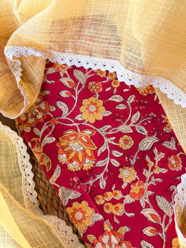 HANDBLOCK PRINTED TOP AND KOTA COTTON DUPATTA - Image 7