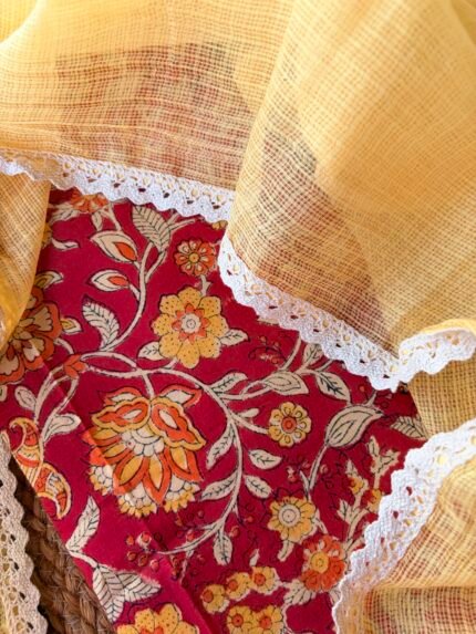 HANDBLOCK PRINTED TOP AND KOTA COTTON DUPATTA