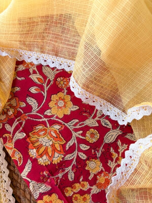 HANDBLOCK PRINTED TOP AND KOTA COTTON DUPATTA - Image 3