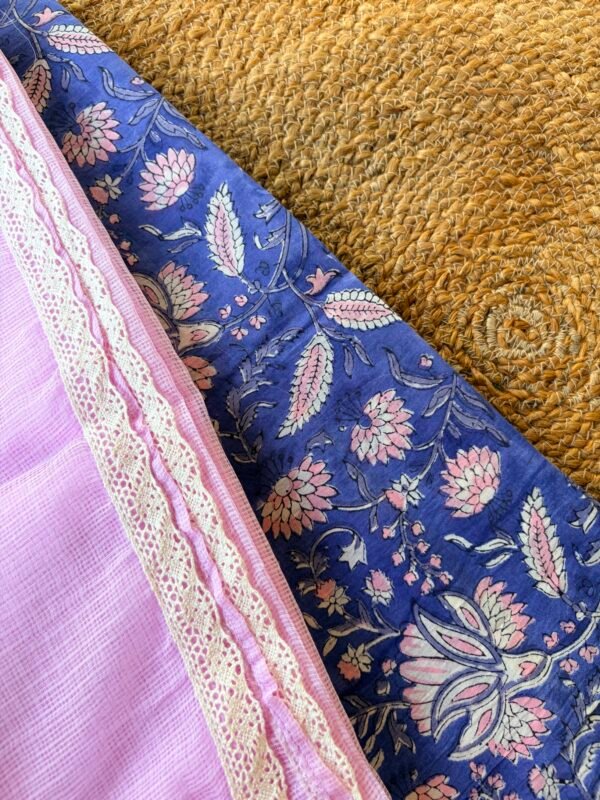 HANDBLOCK PRINTED TOP AND KOTA COTTON DUPATTA - Image 5