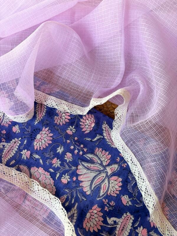 HANDBLOCK PRINTED TOP AND KOTA COTTON DUPATTA - Image 4