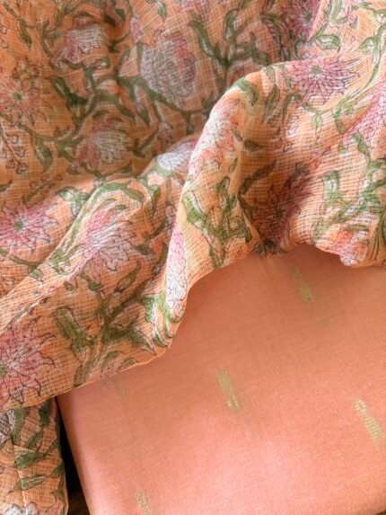 SILK COTTON TOP AND KOTA PRINTED DUPATTA