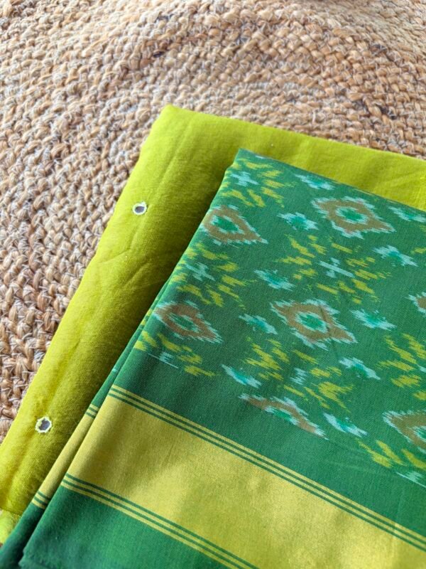 MUL CHANDERI TOP AND IKAT SILK COTTON DUPATTA - Image 7