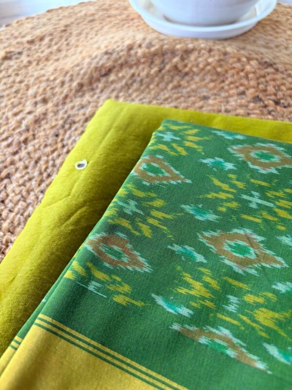 MUL CHANDERI TOP AND IKAT SILK COTTON DUPATTA - Image 4
