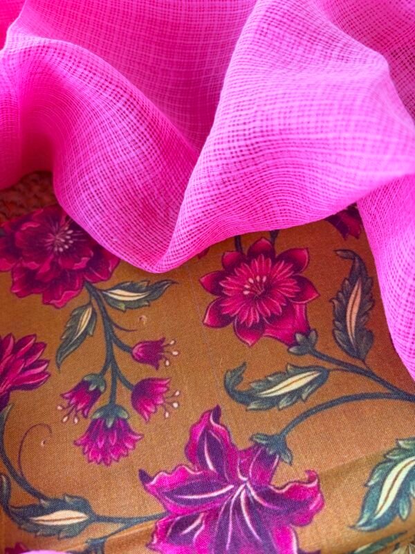 PREMIUM CHANDERI PRINTED TOP AND KOTA  COTTON DUPATTA - Image 5