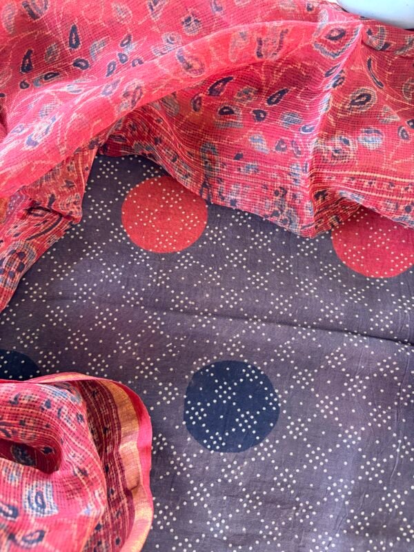 MUL CHANDERI AJRAK TOP AND AJRAK KOTA COTTON DUPATTA - Image 7