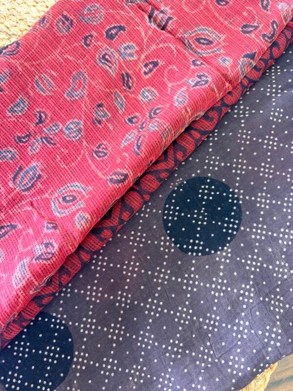 MUL CHANDERI AJRAK TOP AND AJRAK KOTA COTTON DUPATTA - Image 4
