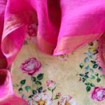 PRINTED CHANDERI SILK COTTON TOP AND LINEN DUPATTA