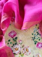 PRINTED CHANDERI SILK COTTON TOP AND LINEN DUPATTA