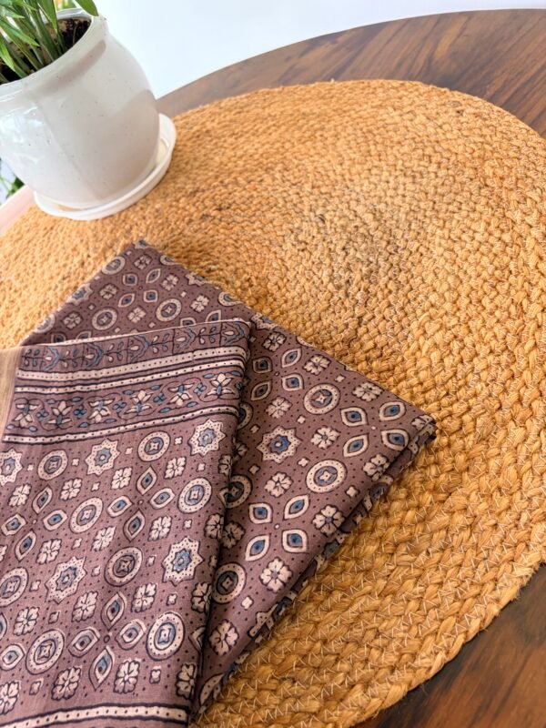 AJRAK MUL CHANDERI SILK TOP AND DUPATTA - Image 4