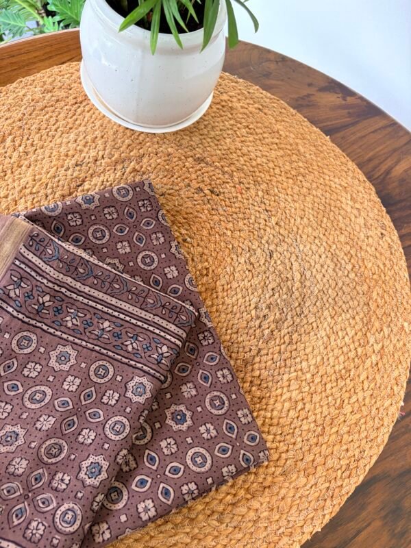 AJRAK MUL CHANDERI SILK TOP AND DUPATTA - Image 6