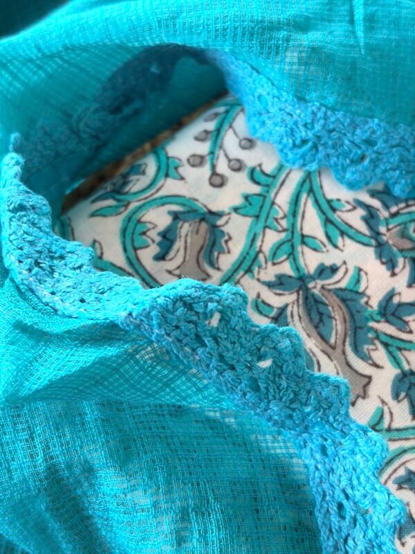 HANDBLOCK PRINTED TOP AND KOTA COTTON DUPATTA - Image 5