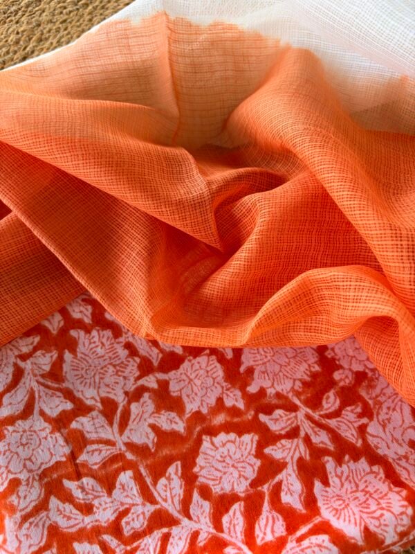 HANDBLOCK PRINTED TOP AND DUAL SHADE KOTA DUPATTA - Image 4