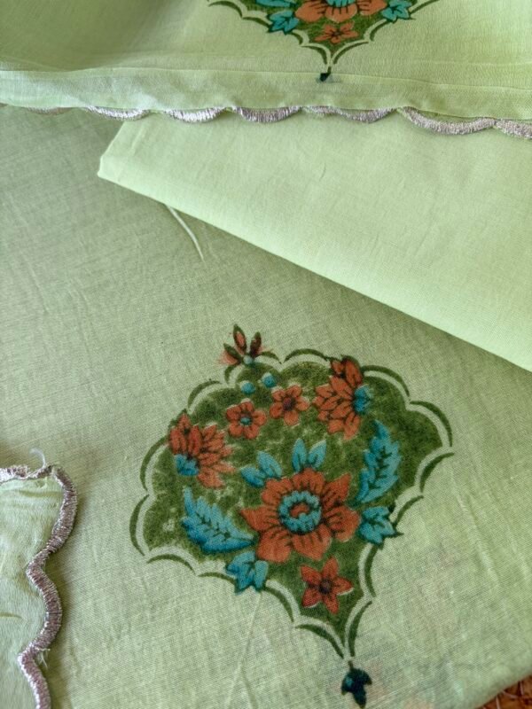 HANDBLOCK PRINTED MUL CHANDERI FULL SET - Image 3