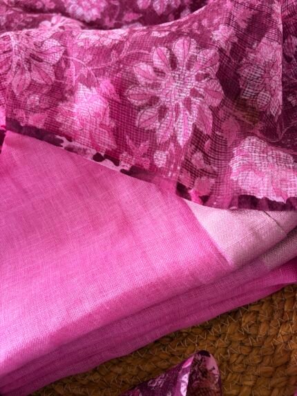 LINEN TOP AND KOTA COTTON PRINTED DUPATTA