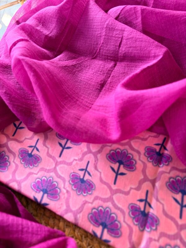 PREMIUM CHANDERI PRINTED TOP AND KOTA COTTON DUPATTA - Image 7