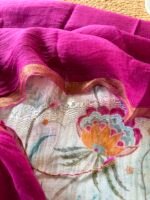 MUL CHANDERI PRINTED TOP AND LINEN DUPATTA - Image 3