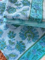 HANDBLOCK PRINTED CHANDERI FULL SET - Image 5