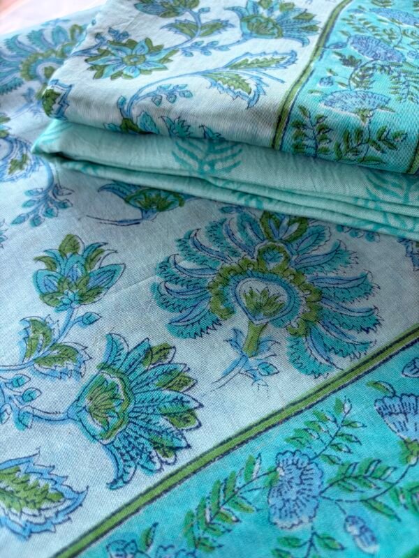 HANDBLOCK PRINTED CHANDERI FULL SET - Image 7