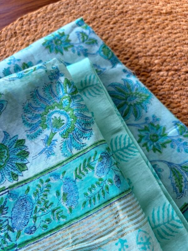 HANDBLOCK PRINTED CHANDERI FULL SET - Image 2