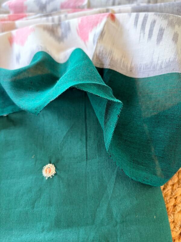 COTTON TOP WITH MIRROR WORK AND IKAT DUPATTA - Image 5