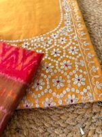 CHANDERI SILK PITTA WORK TOP AND IKAT SILK DUPATTA - Image 7