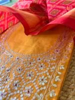 CHANDERI SILK PITTA WORK TOP AND IKAT SILK DUPATTA - Image 4