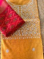 CHANDERI SILK PITTA WORK TOP AND IKAT SILK DUPATTA - Image 6