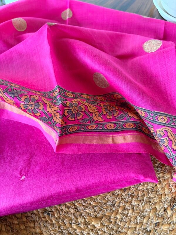 MUL CHANDERI TOP AND DUPATTA - Image 6