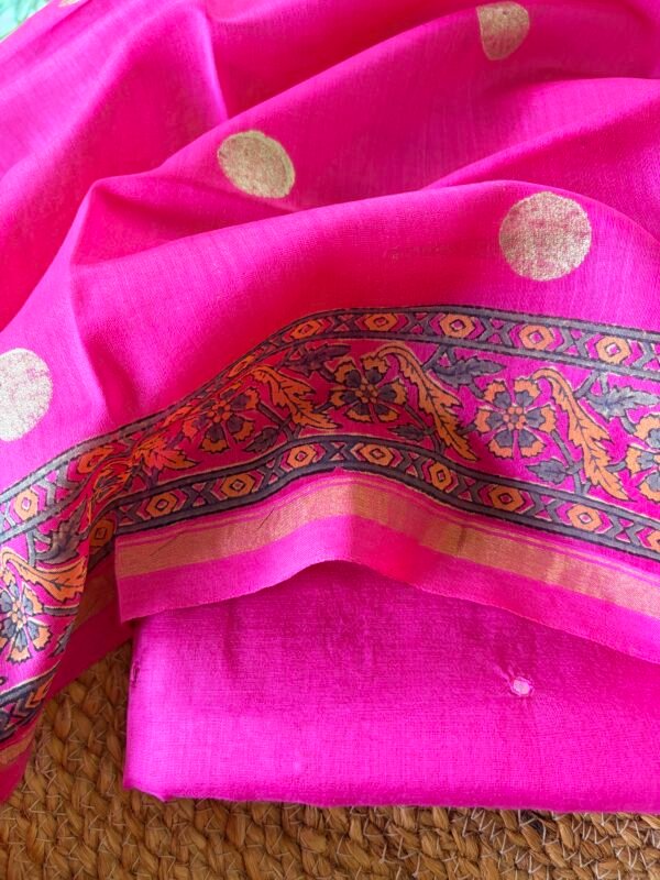 MUL CHANDERI TOP AND DUPATTA - Image 7