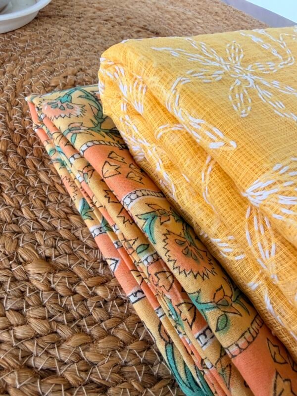 HANDBLOCK PRINTED COTTON TOP AND TEPCHI KOTA DUPATTA - Image 7