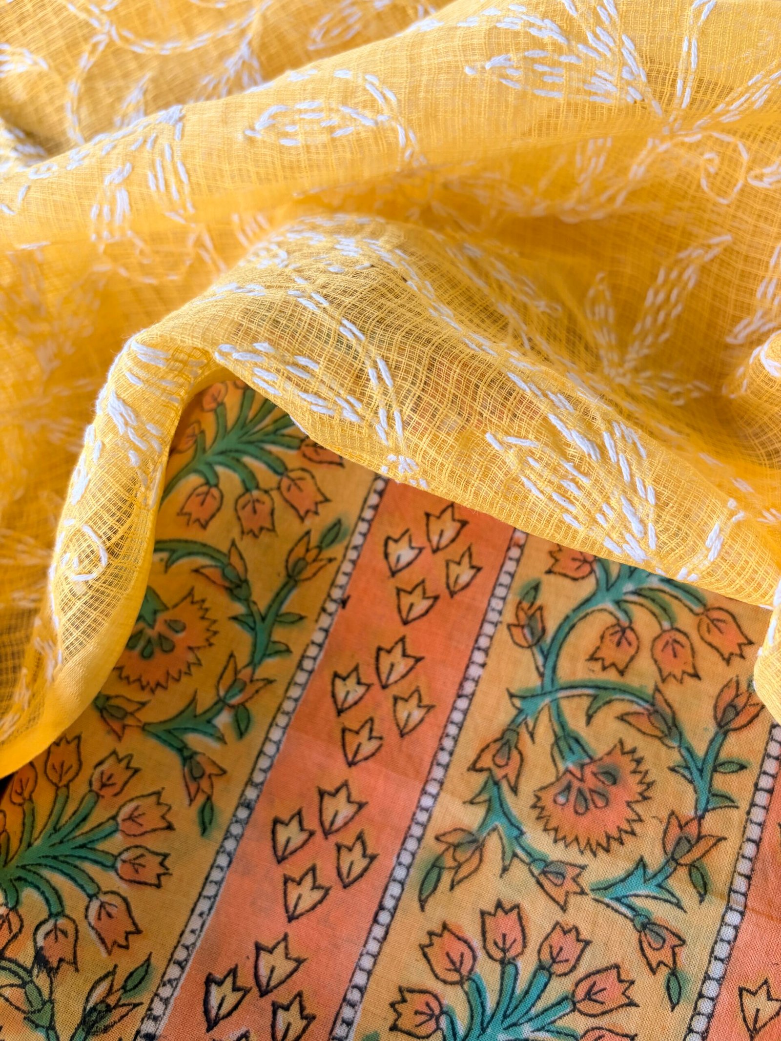 IMG_6264 HANDBLOCK PRINTED COTTON TOP AND TEPCHI KOTA DUPATTA - Image 1