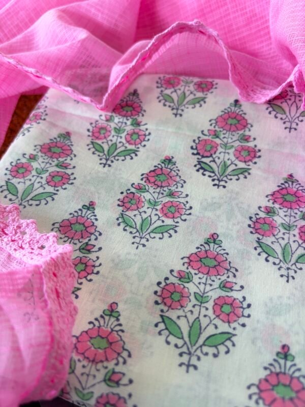 HANDBLOCK PRINTED TOP AND KOTA COTTON DUPATTA - Image 6