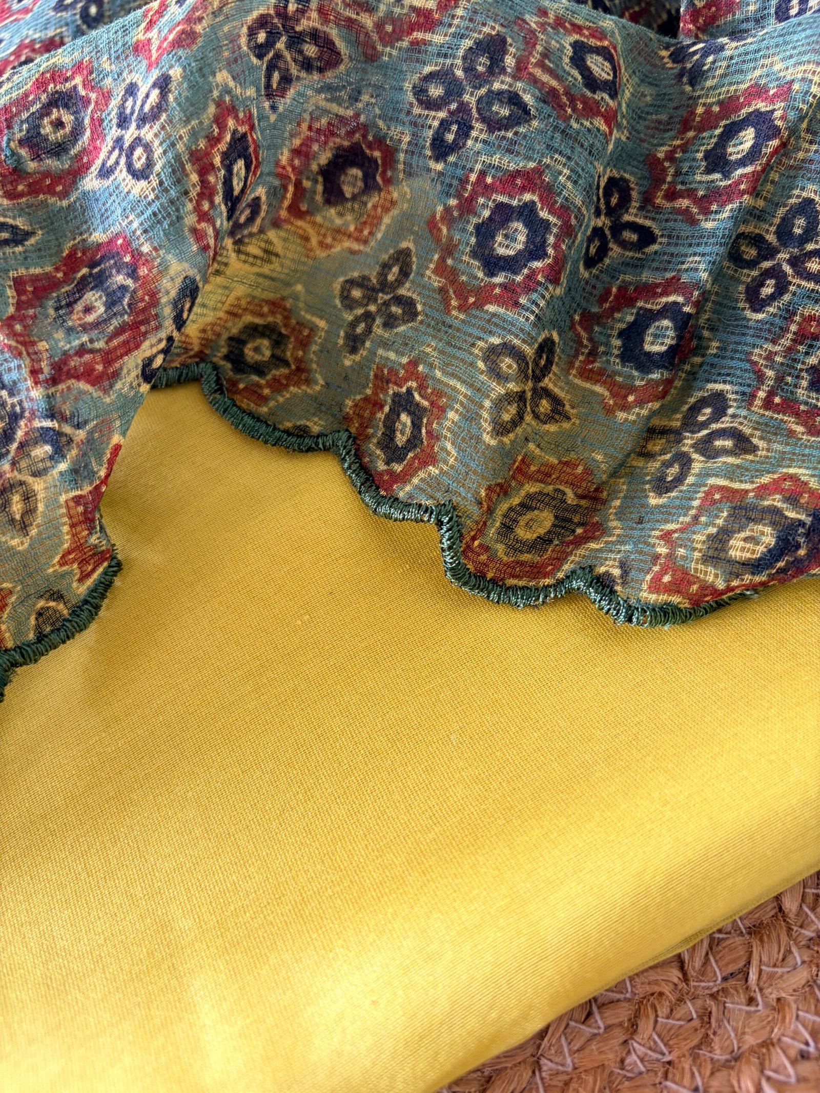 IMG_6336 CHANDERI SILK COTTON TOP AND AJRAK KOTA COTTON DUPATTA - Image 1