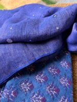 HANDBLOCK PRINTED COTTON TOP AND LINEN DUPATTA - Image 4