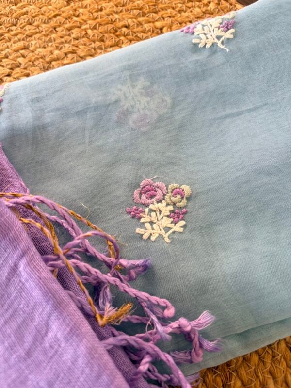 MUL CHANDERI TOP AND LINEN DUPATTA - Image 5