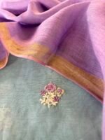 MUL CHANDERI TOP AND LINEN DUPATTA - Image 4