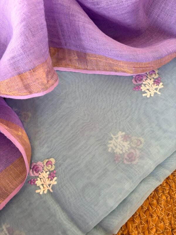 MUL CHANDERI TOP AND LINEN DUPATTA - Image 6